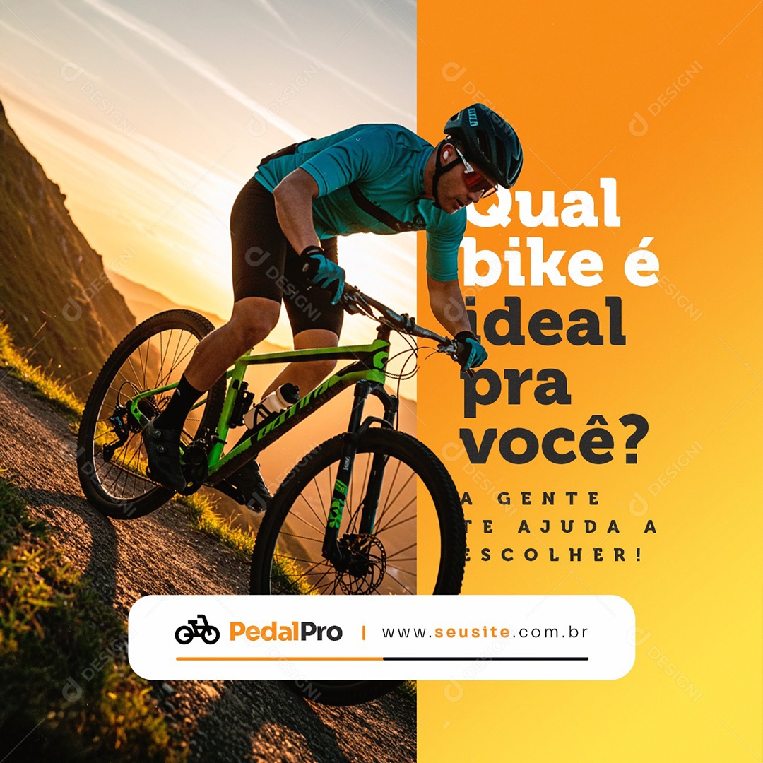 Bicicletaria Qual Bike é Ideal pra Você Social Media PSD Editável