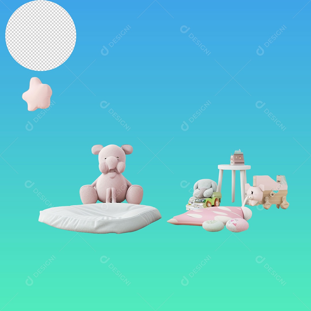 Elemento Brinquedos de Pelúcia para Composição PSD
