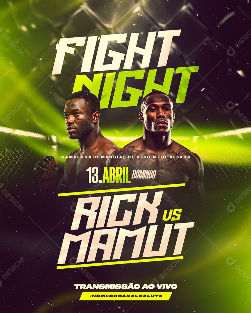 Fight Night Rick VS Mamut Social Media PSD Editável