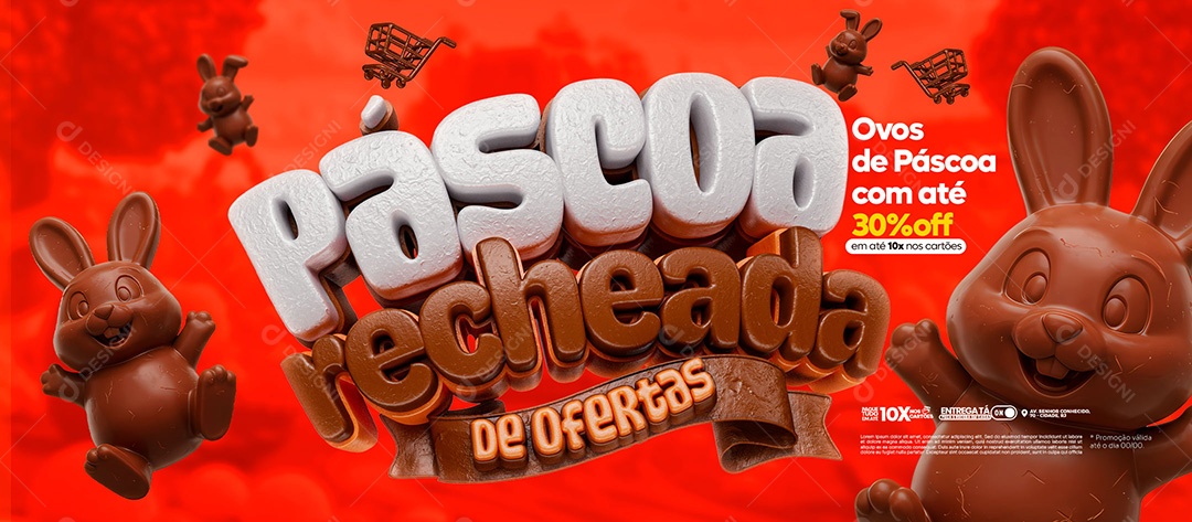 Banner Páscoa Recheada de Ofertas Social Media PSD Editável