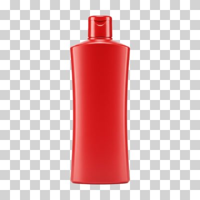 Frasco Plástico Vermelho para Maquiagem ou Shampoo PNG Transparente