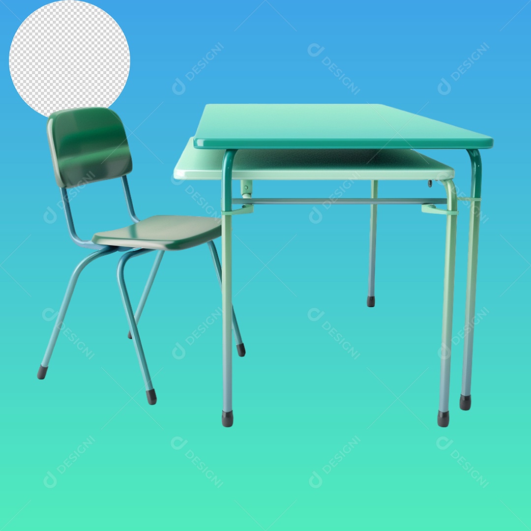 Elemento Mesa e Cadeira para Composição PSD