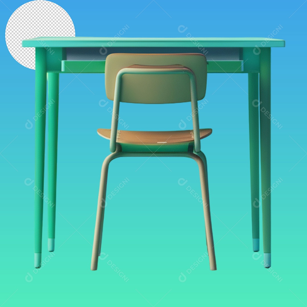 Elemento Mesa e Cadeira para Composição PSD