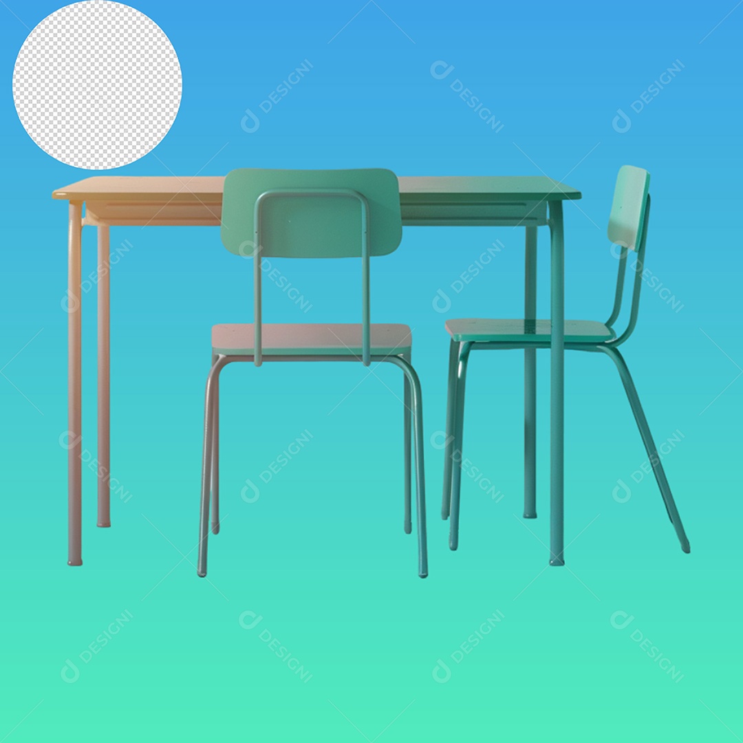 Elemento Mesa e Cadeira para Composição PSD