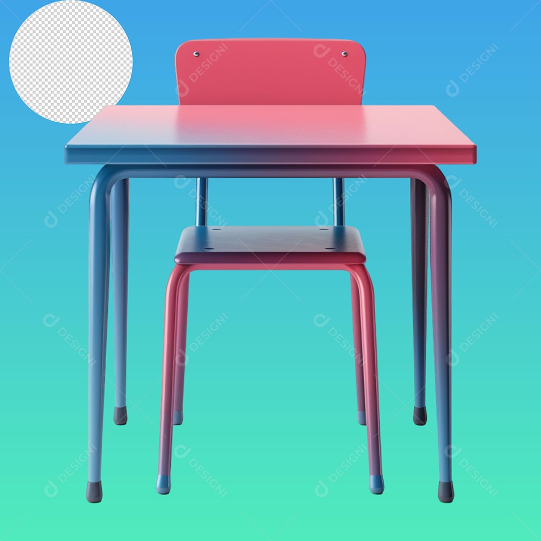 Elemento Mesa e Cadeira para Composição PSD