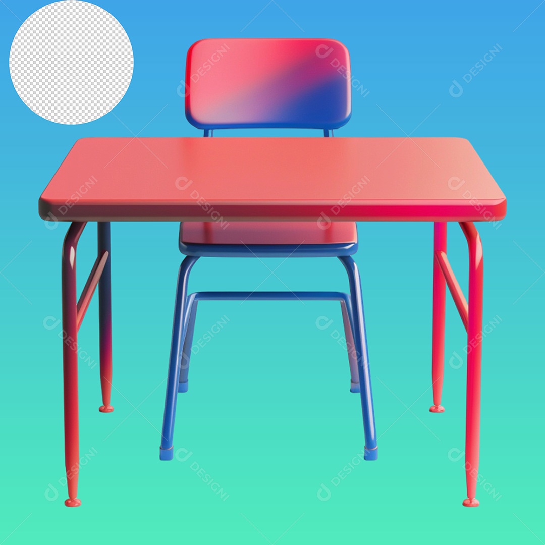 Elemento Mesa e Cadeira para Composição PSD