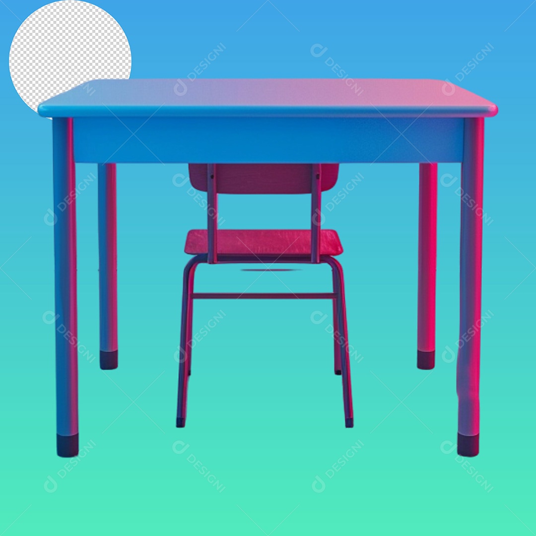 Elemento Mesa e Cadeira para Composição PSD