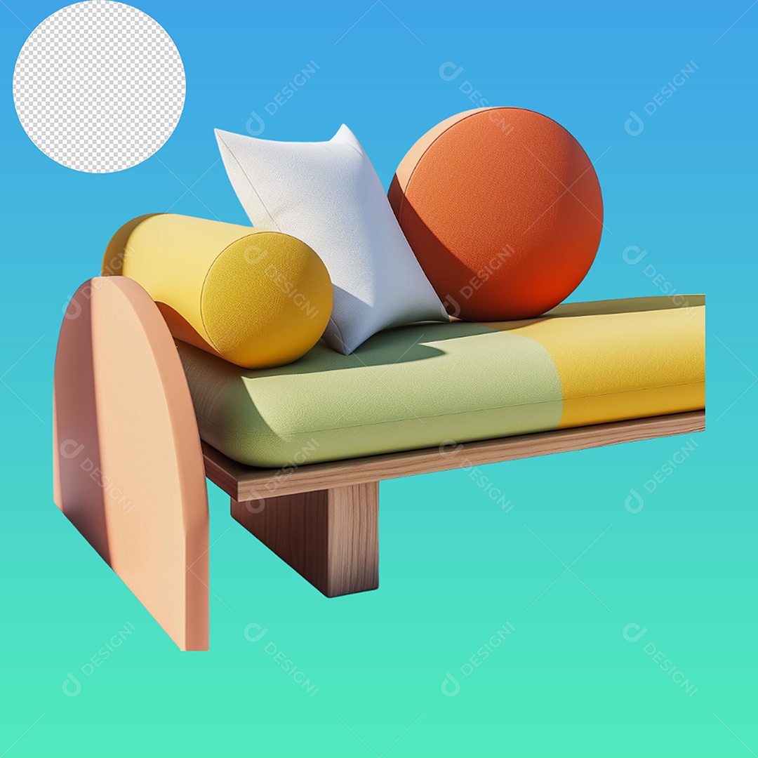 Elemento Sofá para Composição PSD