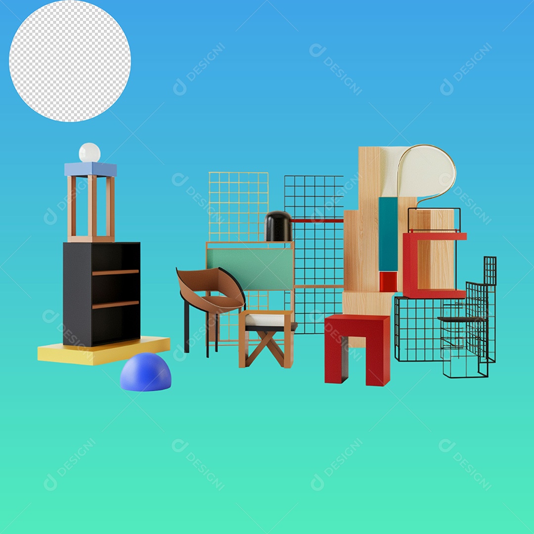 Elemento Movéis para Composição PSD