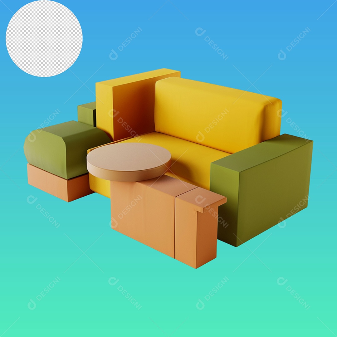 Elemento Sofá para Composição PSD