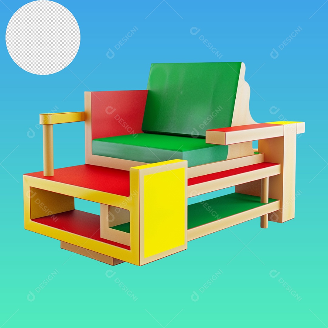 Elemento Cadeira de Madeira para Composição PSD