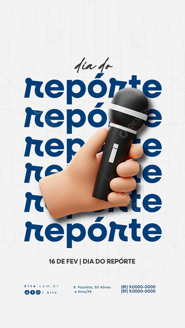 Story Dia do Repórter 16 de Fevereiro Social Media PSD Editável