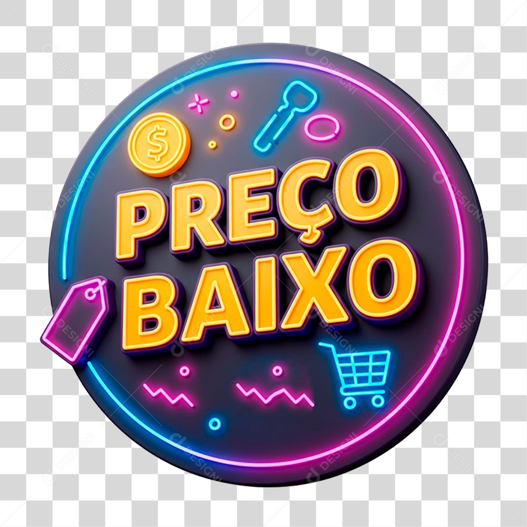 Selo 3D Preço Baixo PNG Transparente