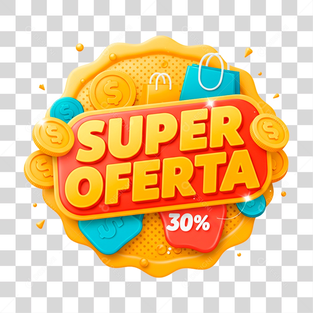 Selo 3D Super Oferta PNG Transparente