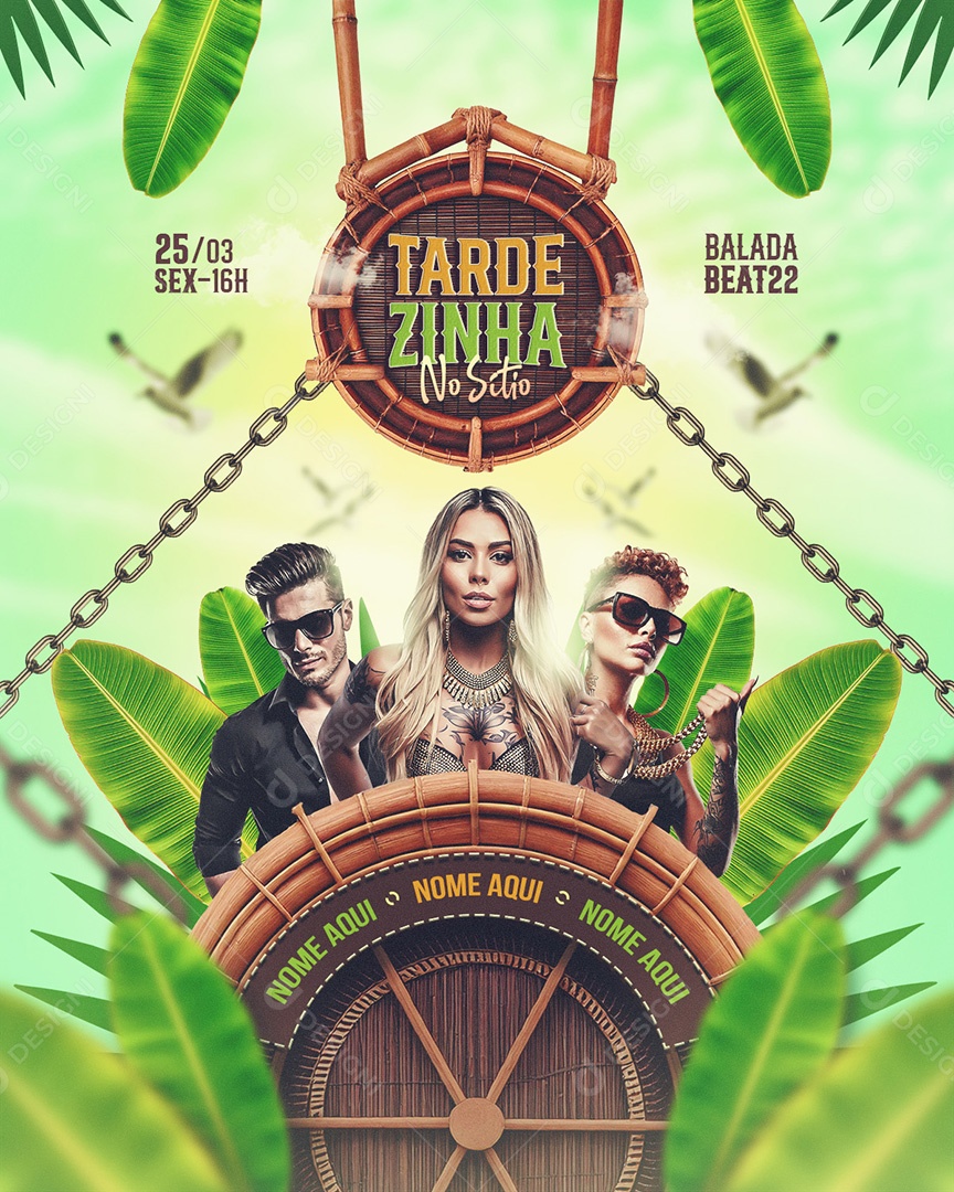 Flyer Tardezinha No Sítio Social Media Feed PSD Editável