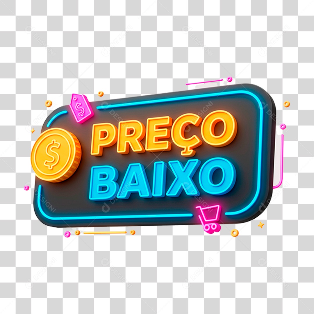 Selo 3D Preço Baixo PNG Transparente