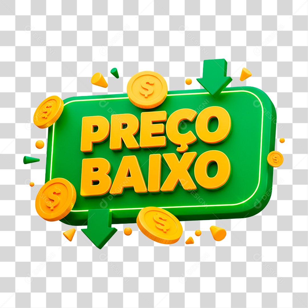 Selo 3D Preço Baixo PNG Transparente