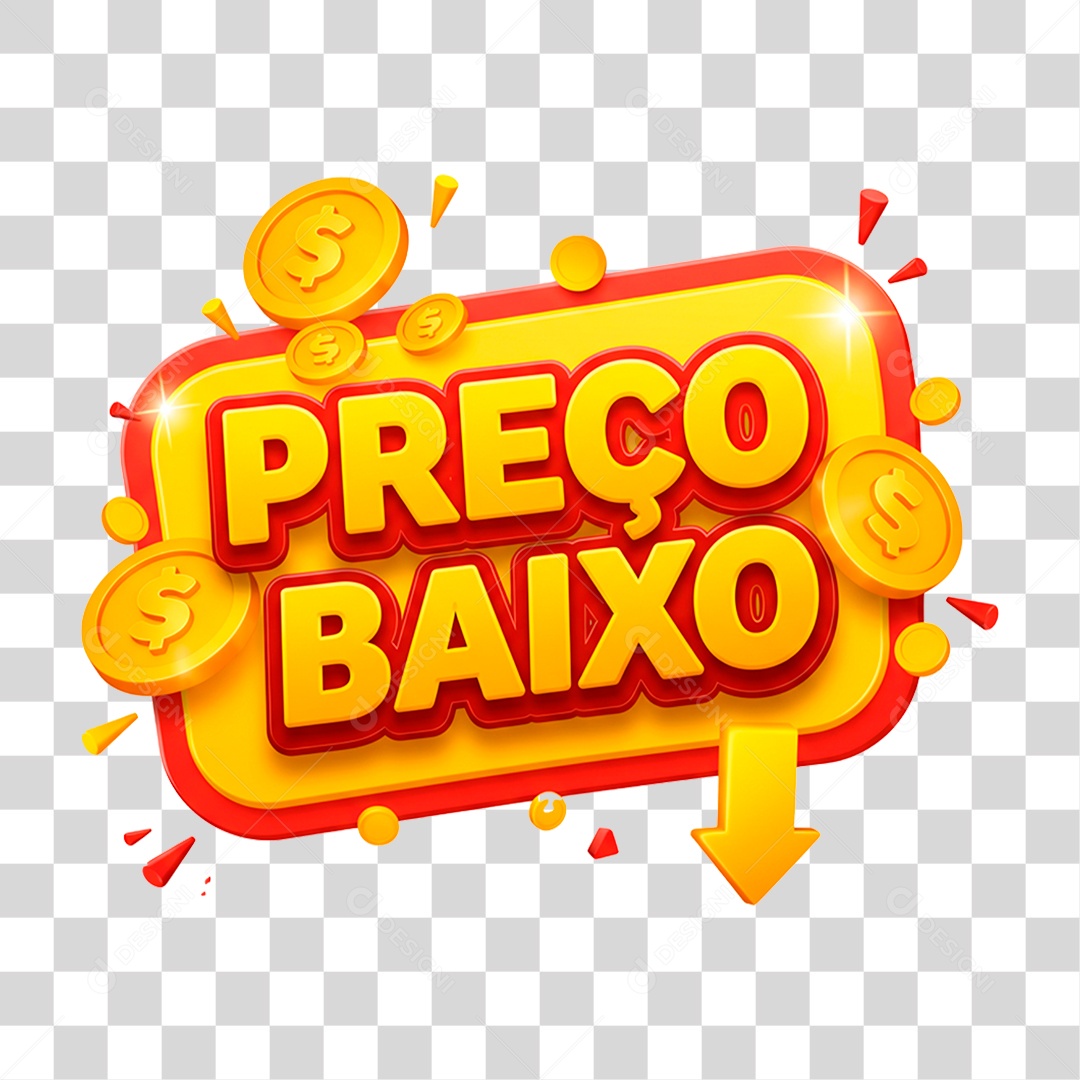 Selo 3D Preço Baixo PNG Transparente