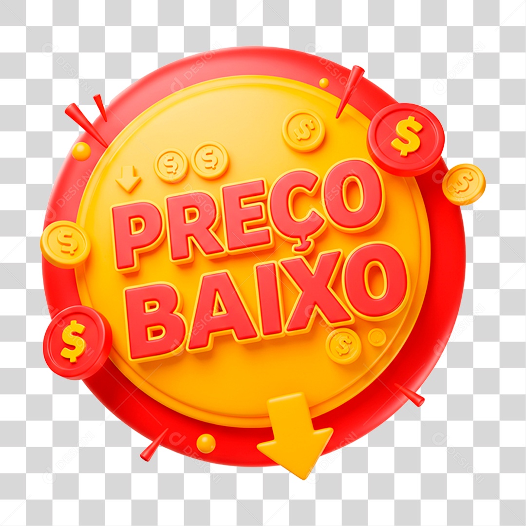 Selo 3D Preço Baixo PNG Transparente