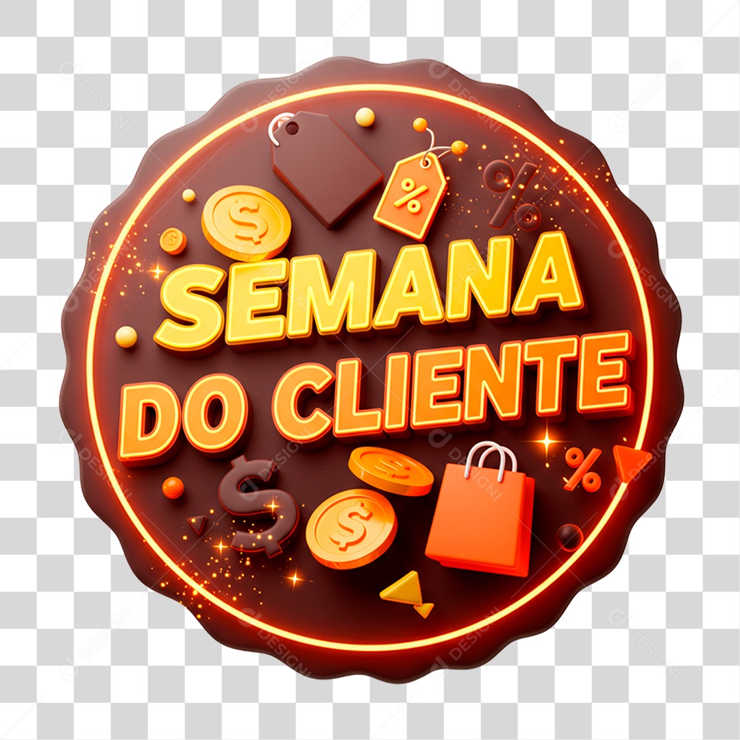 Transparent PNG Customer Week 3D Stamp