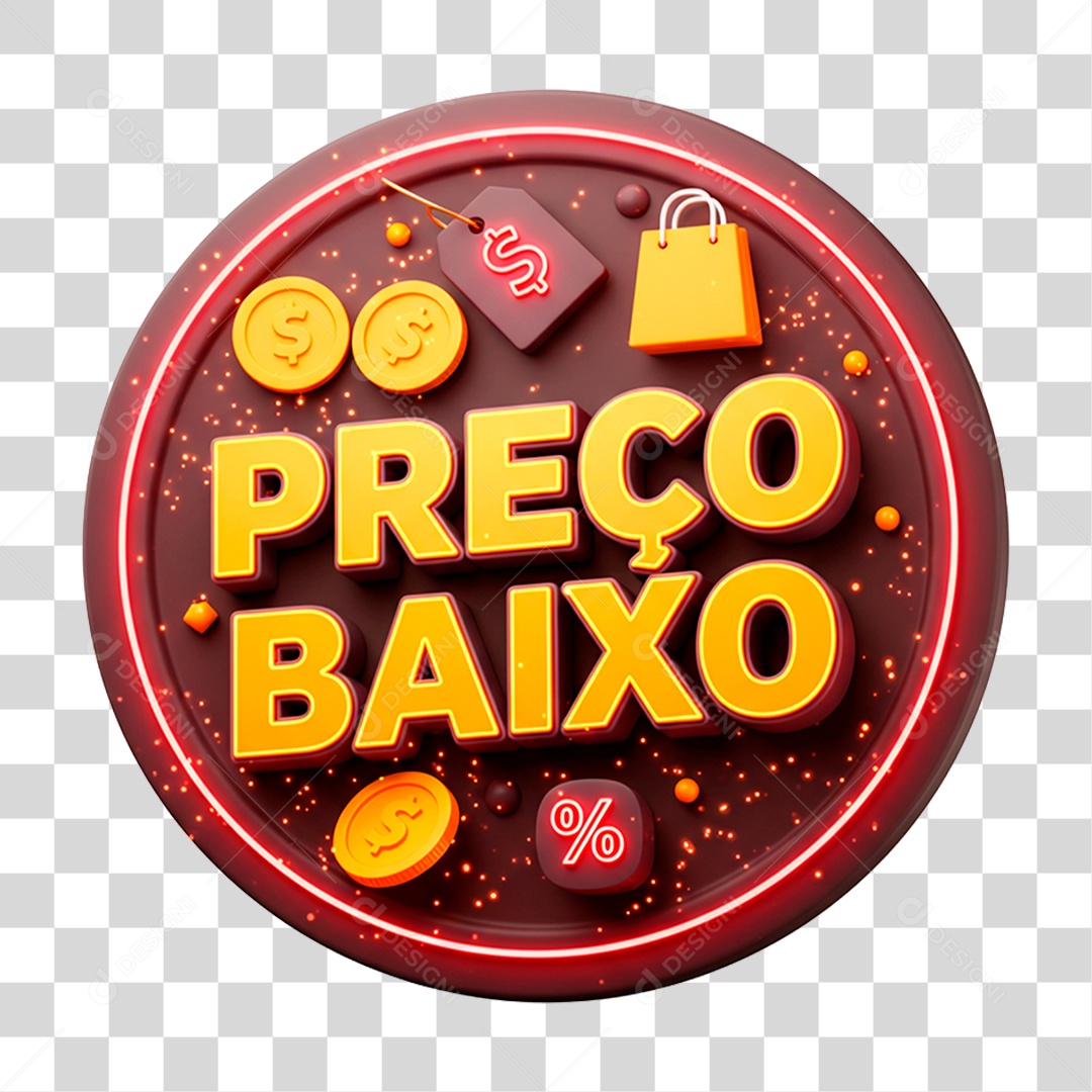 Selo 3D Preço Baixo PNG Transparente