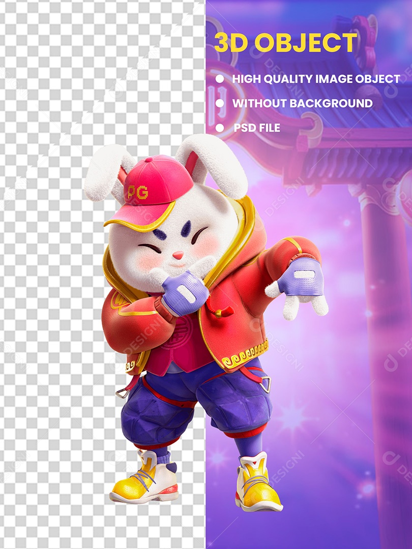 Coelho Elemento 3D Para Compisição PSD