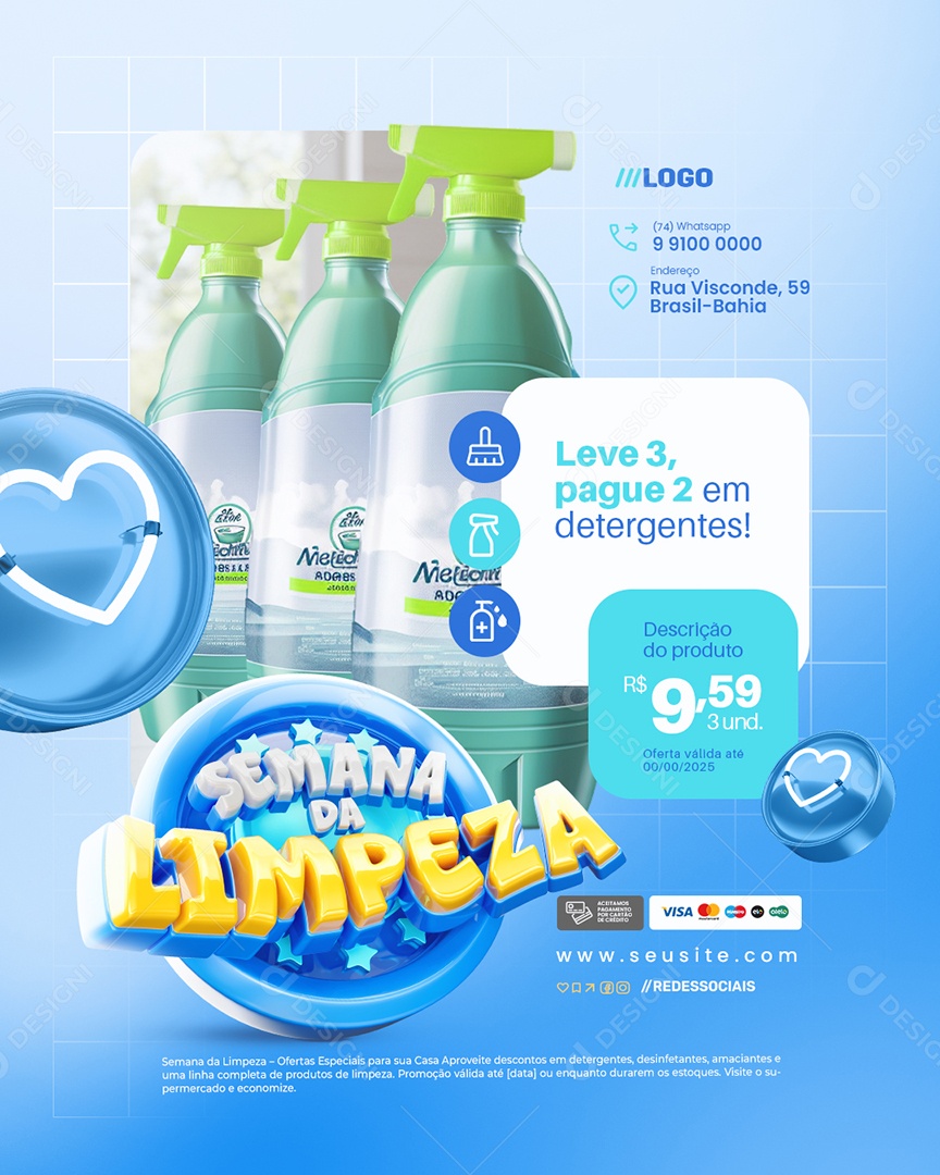 Semana Da Limpeza Leve Três Pague Dois Social Media PSD Editável