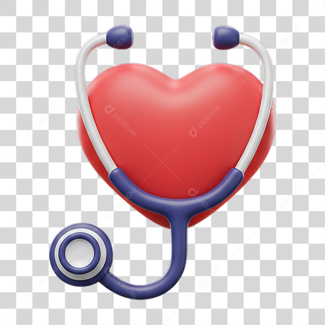 Estetoscópio de Médico com Coração PNG Transparente