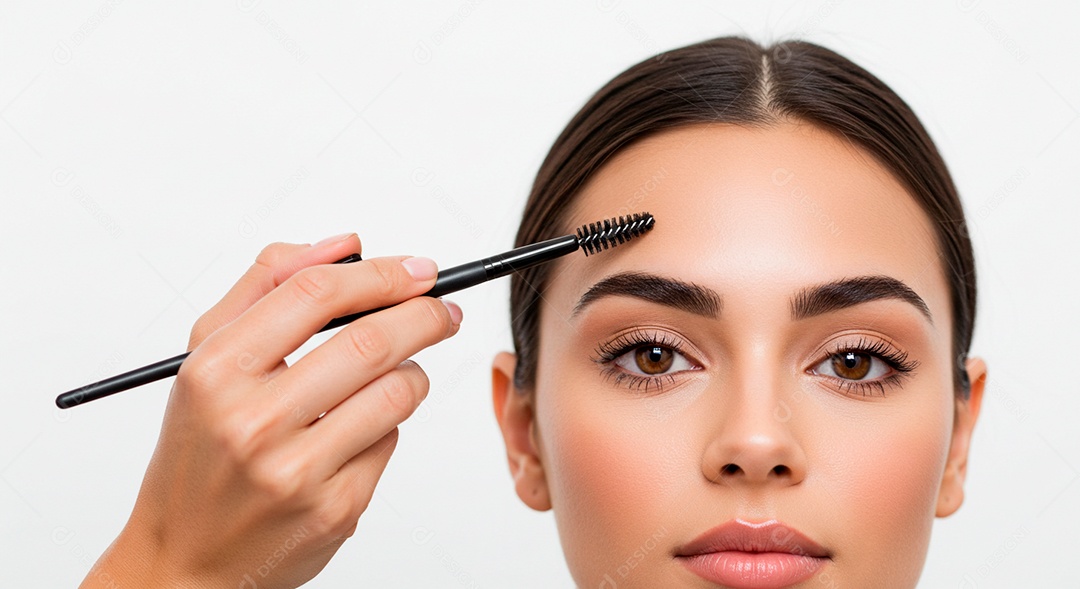 Mulher sobre clinica de estética fazendo sobrancelha