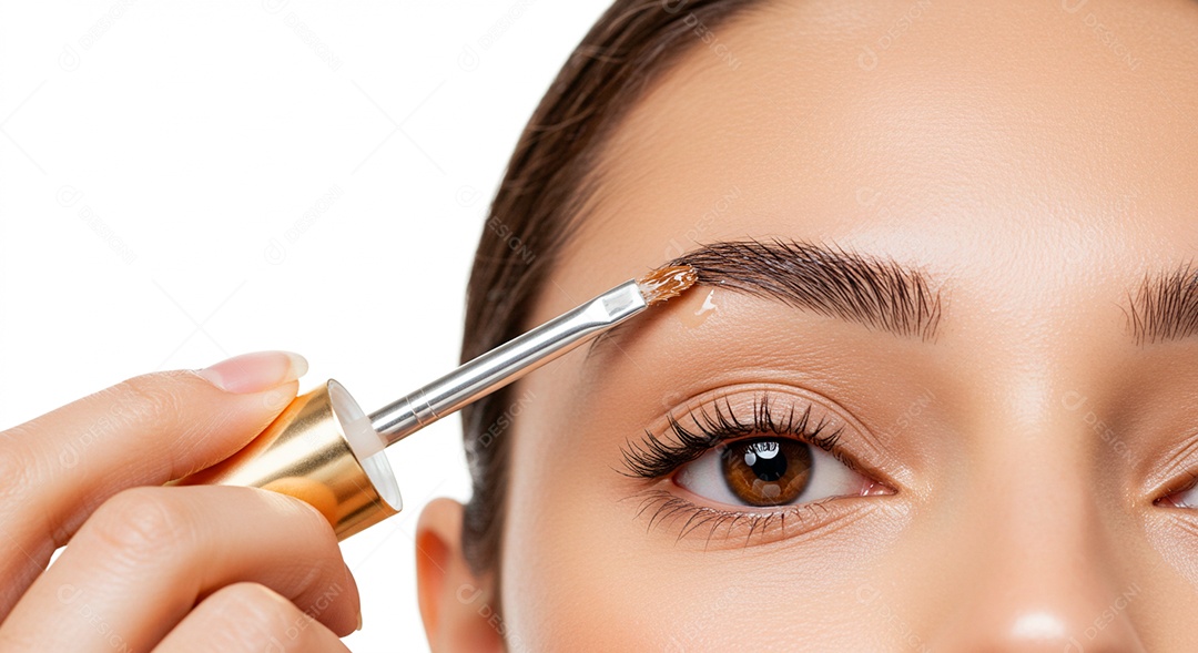 Mulher sobre clinica de estética fazendo sobrancelha