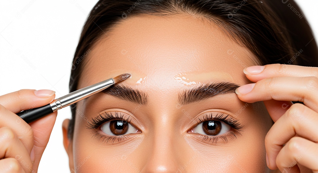 Mulher sobre clinica de estética fazendo sobrancelha