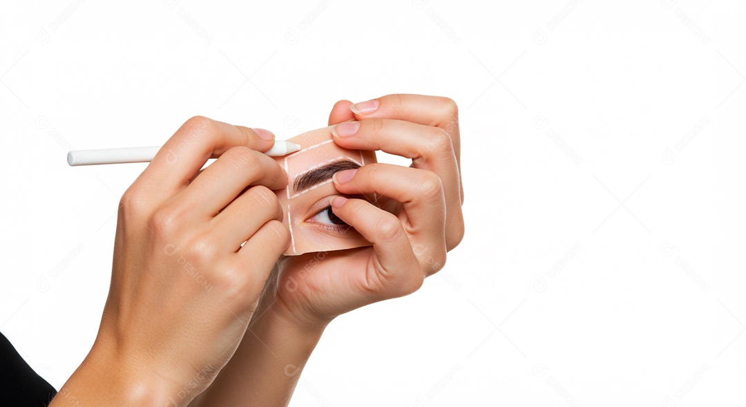 Mulher sobre clinica de estética fazendo sobrancelha