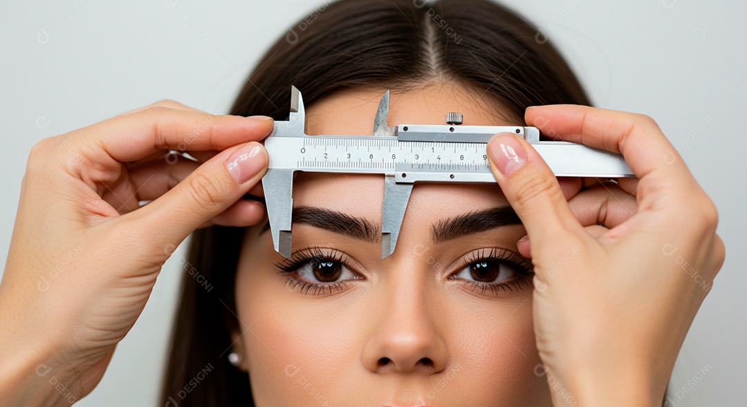 Mulher sobre clinica de estética fazendo sobrancelha