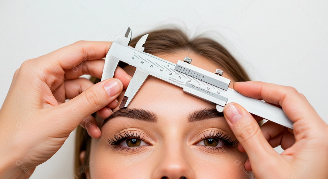 Mulher sobre clinica de estética fazendo sobrancelha