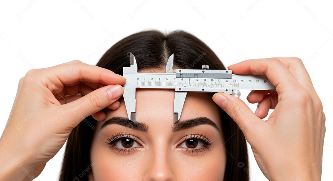 Mulher sobre clinica de estética fazendo sobrancelha