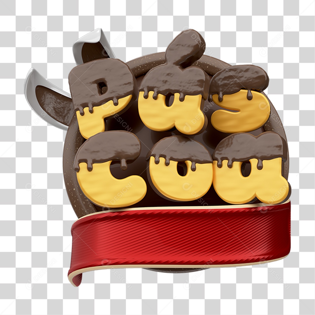 Selo 3D Páscoa PNG Transparente