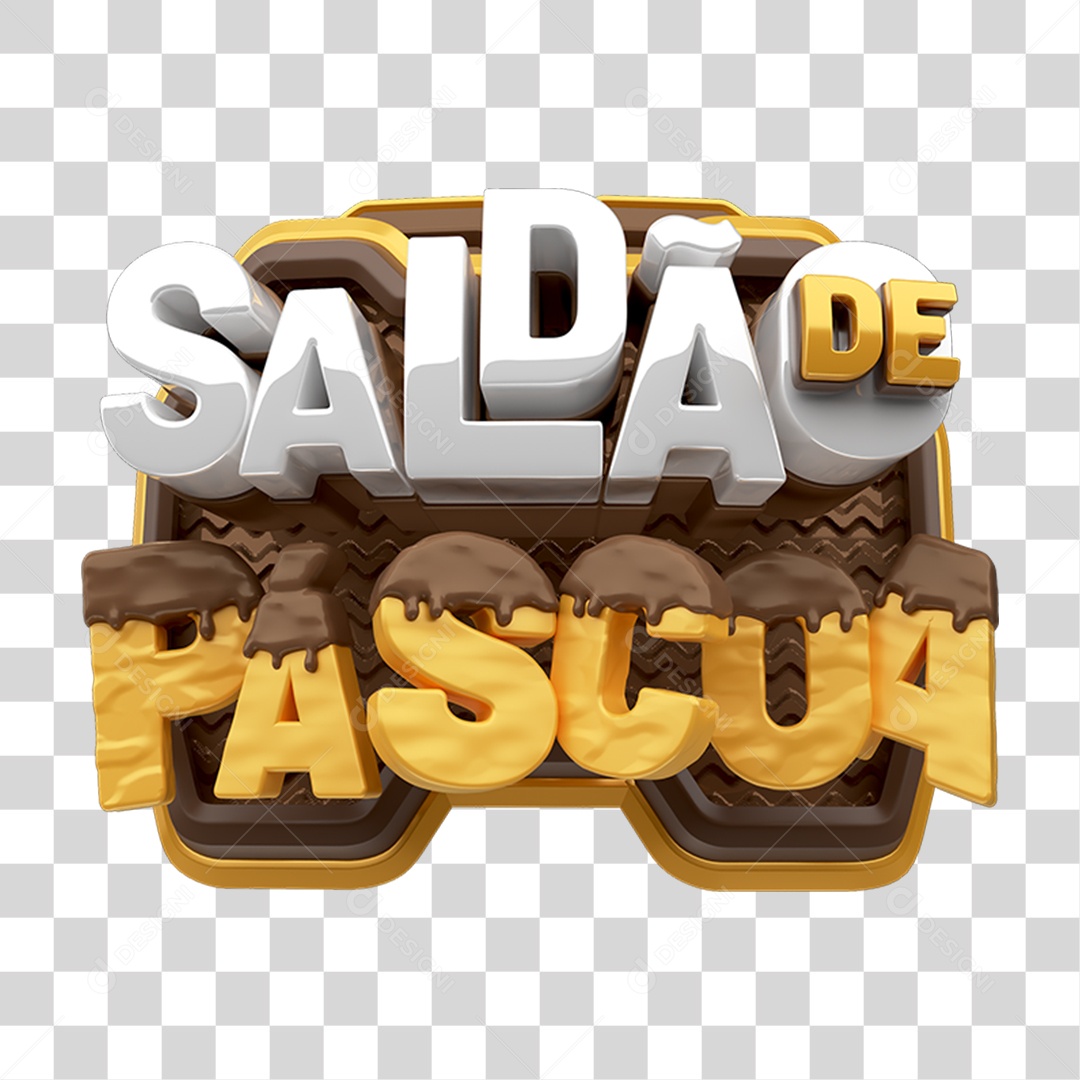 Selo 3D Saldão de Páscoa PNG Transparente