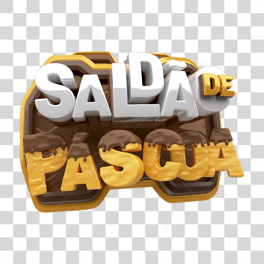 Selo 3D Saldão de Páscoa PNG Transparente