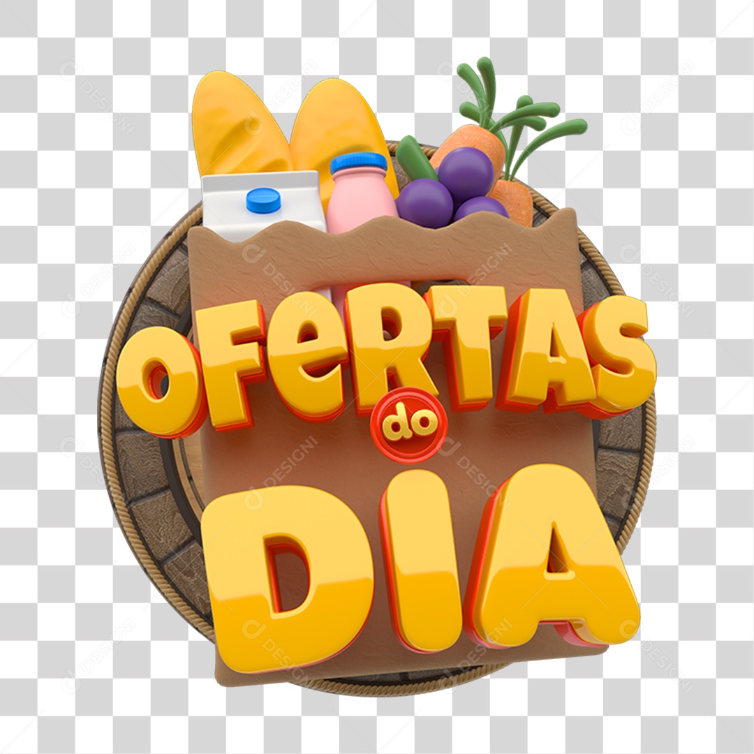 Selo 3D Ofertas do Dia PNG Transparente