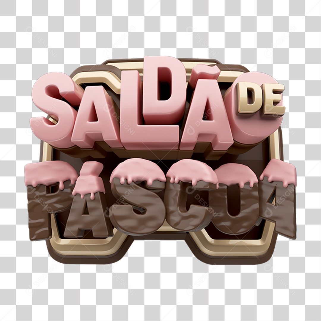 Selo 3D Saldão de Páscoa PNG Transparente