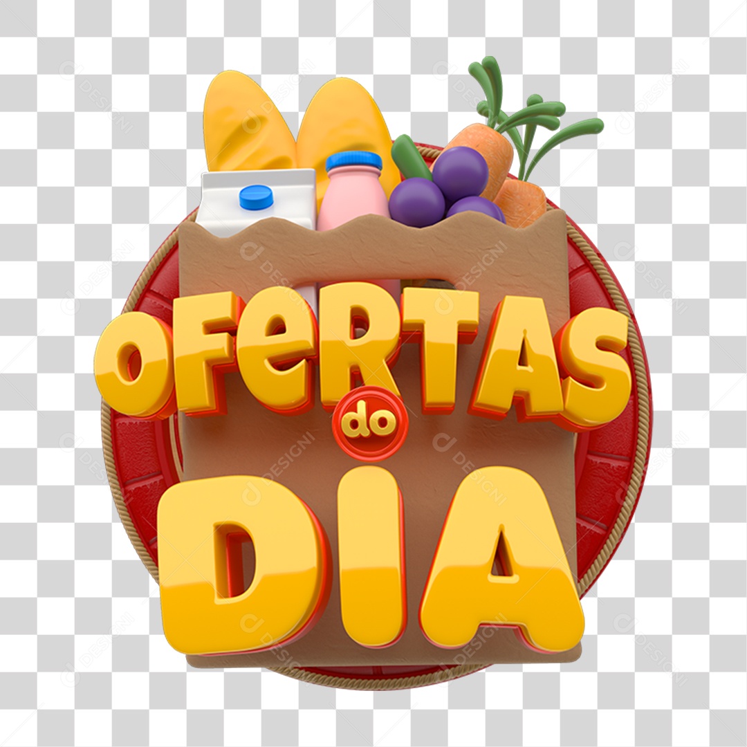 Selo 3D Ofertas do Dia PNG Transparente