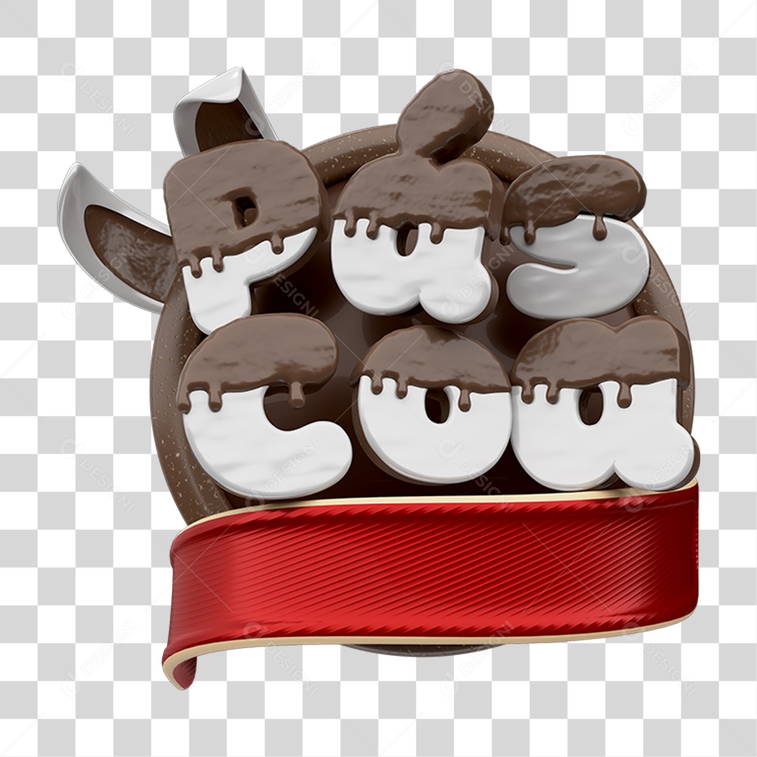 Selo 3D Páscoa PNG Transparente