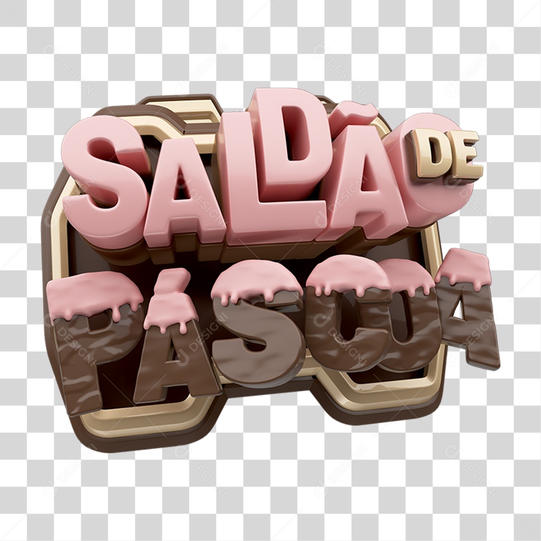 Selo 3D Saldão de Páscoa PNG Transparente