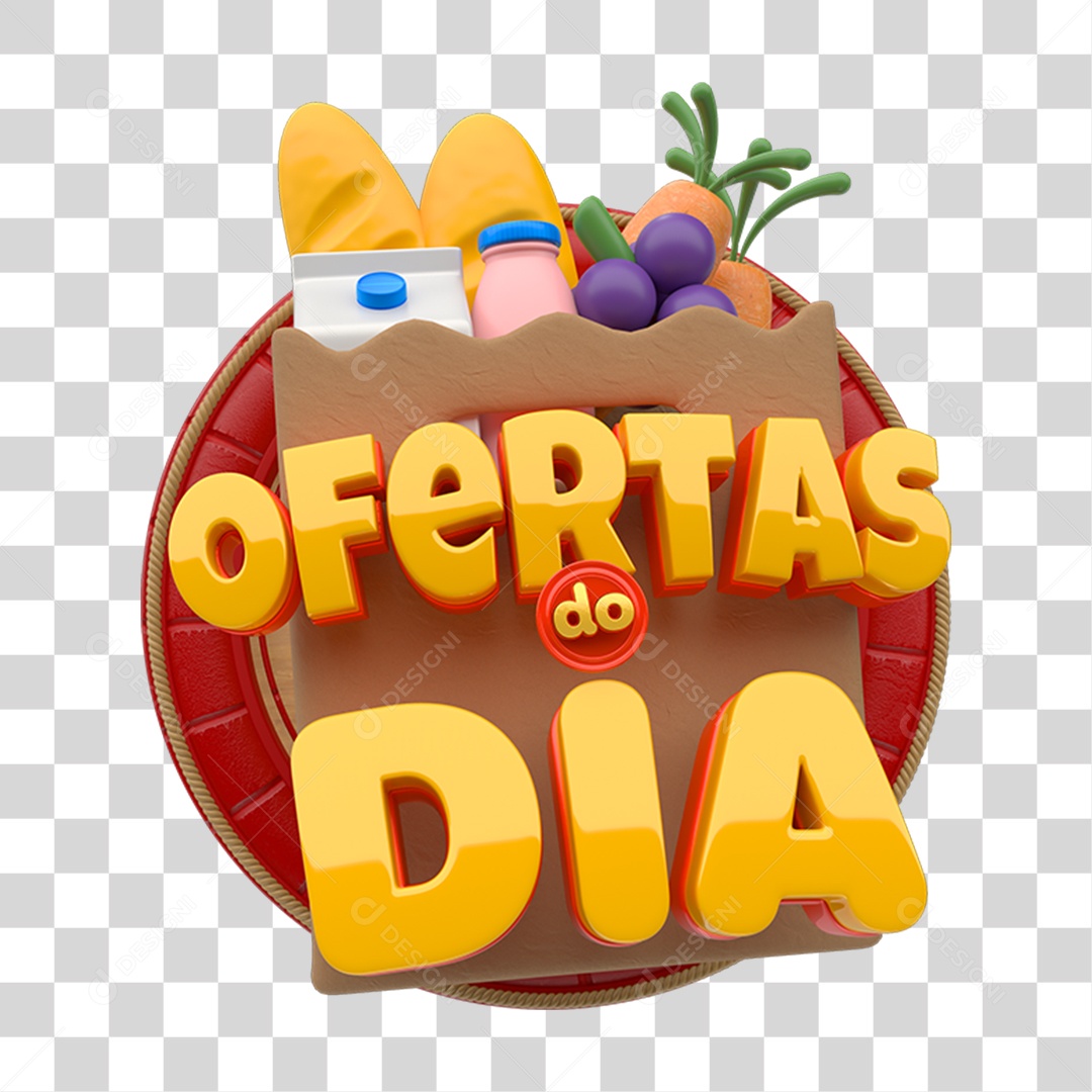 Selo 3D Ofertas do Dia PNG Transparente