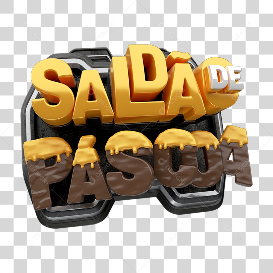 Selo 3D Saldão de Páscoa PNG Transparente