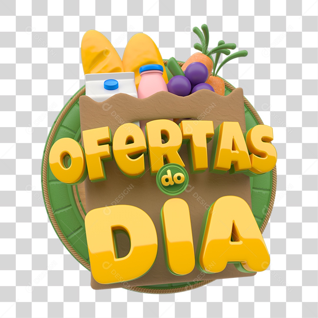 Selo 3D Ofertas do Dia PNG Transparente
