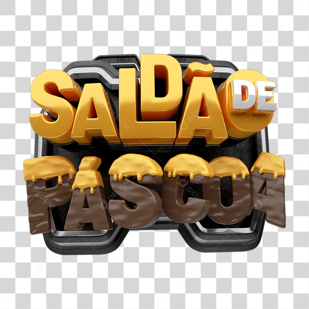 Selo 3D Saldão de Páscoa PNG Transparente