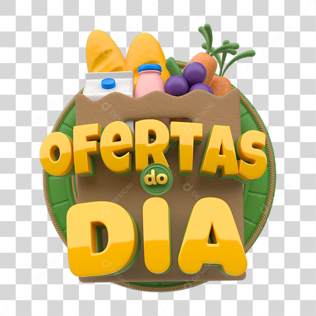 Selo 3D Ofertas do Dia PNG Transparente