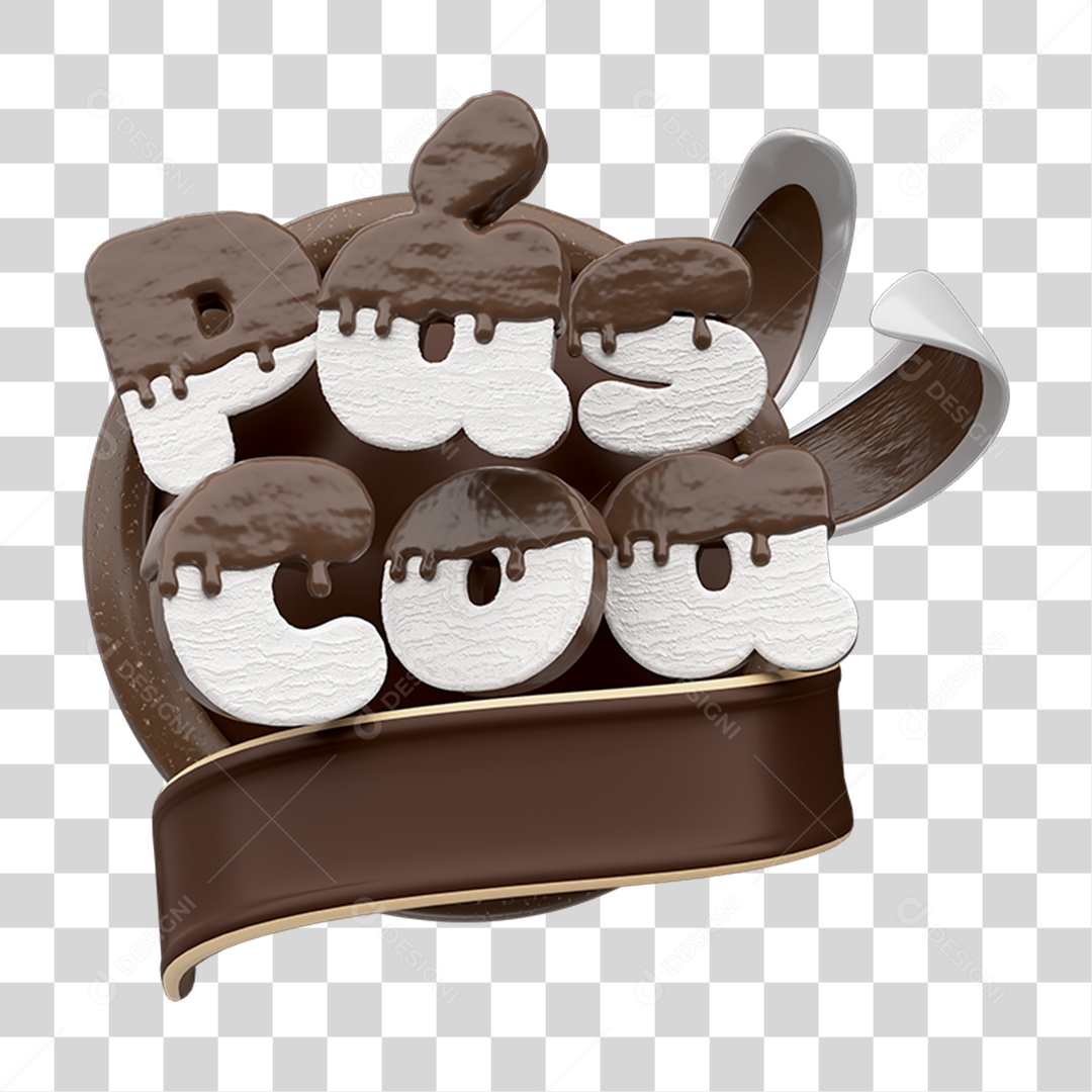 Selo 3D Páscoa Chocolate Doce PNG Transparente