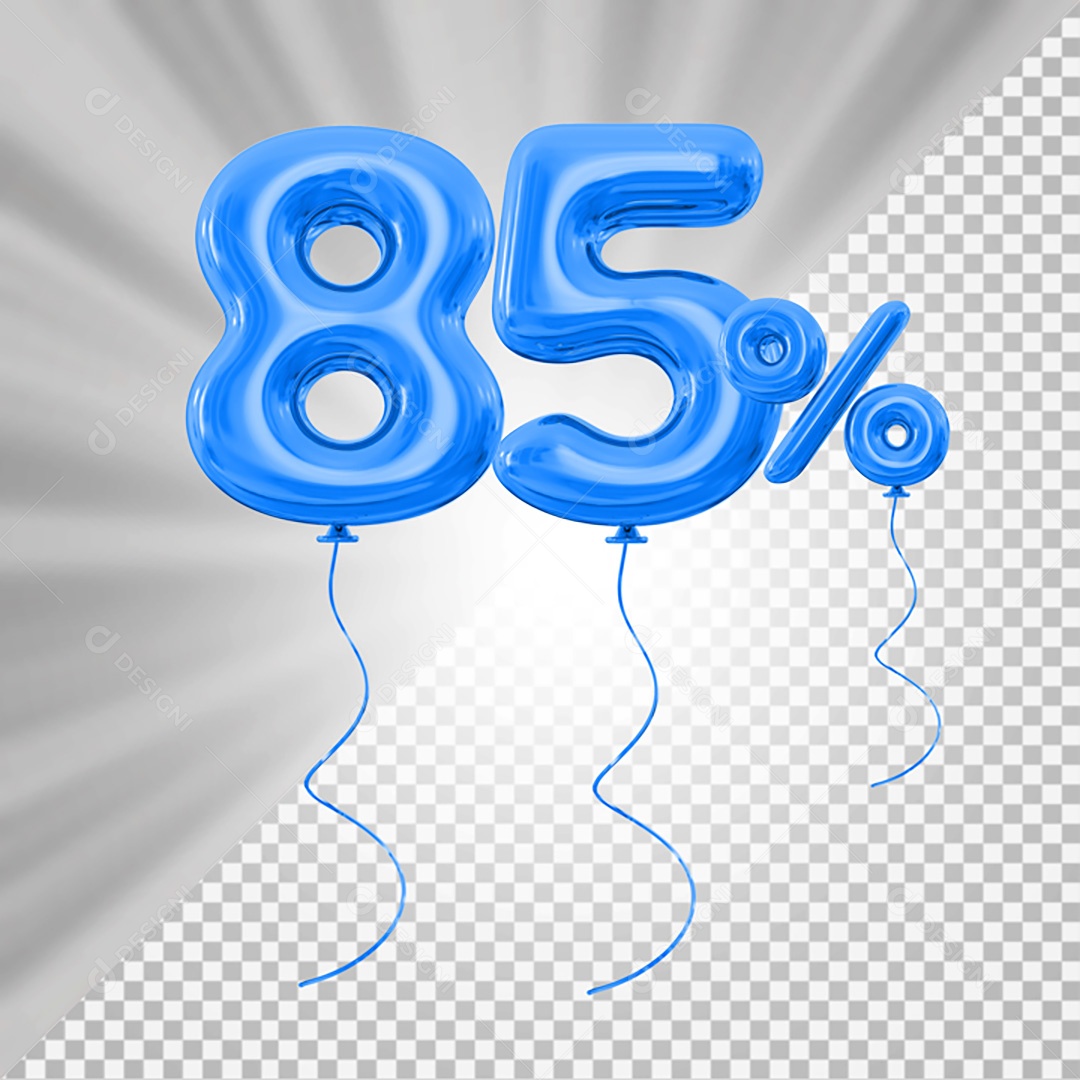 Elemento 3D Azul 85% Para Composição PSD